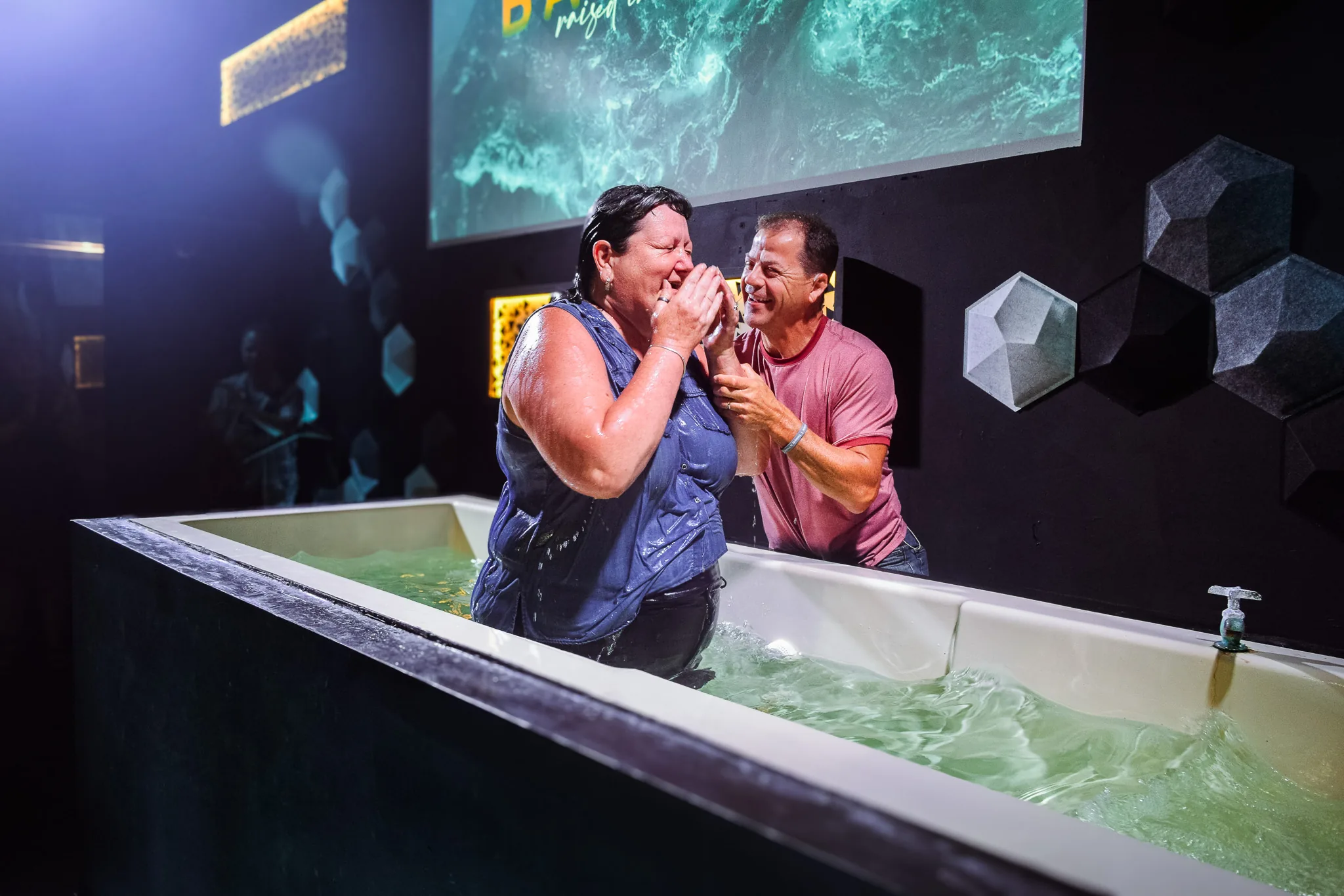 A baptism at First Christian Church