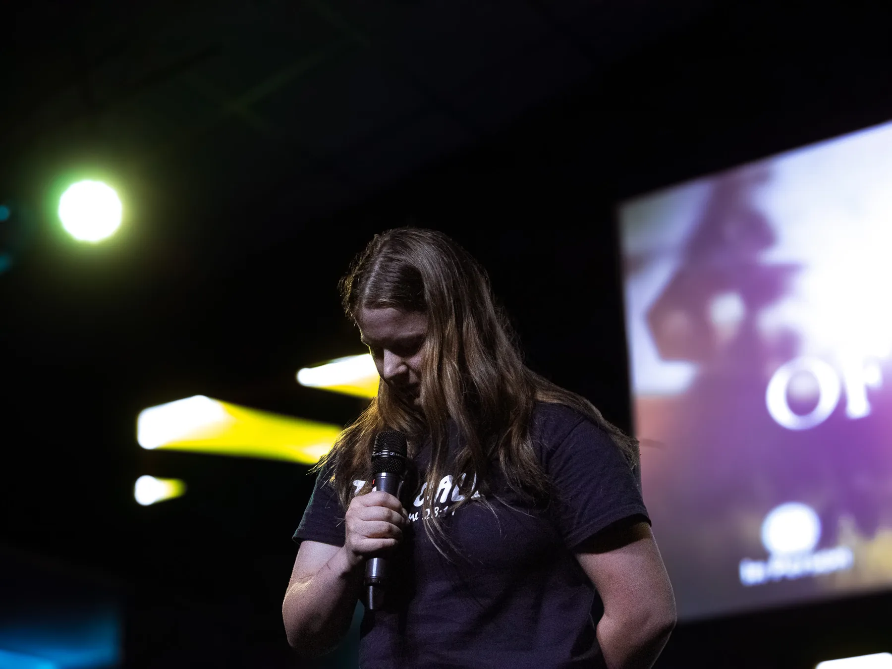 A moment of prayer during a service