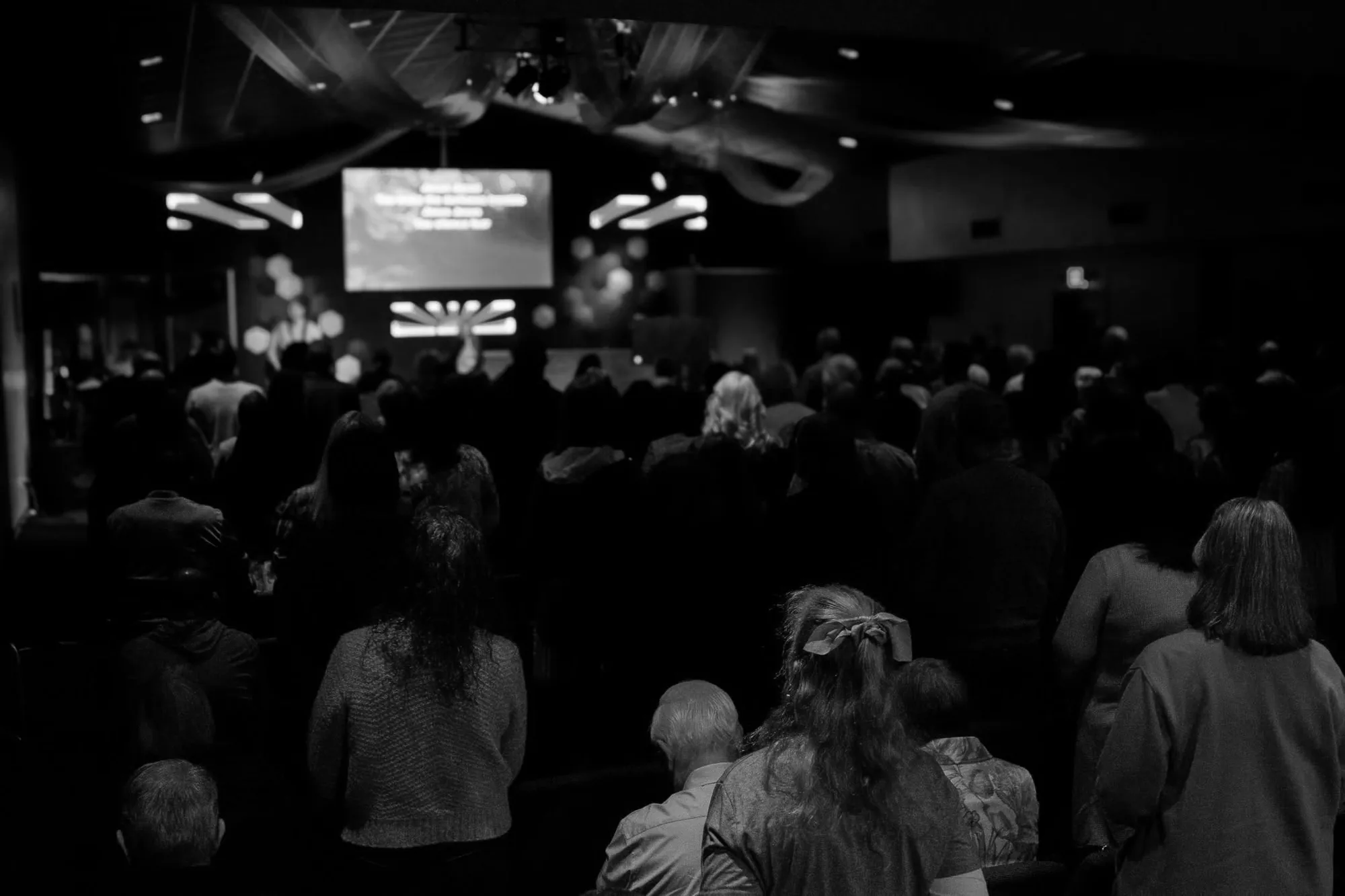 The congregation gathered in worship